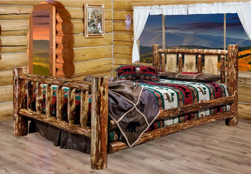 Cascade Bed with Laser Engraved Pine Tree Design - Cal. King