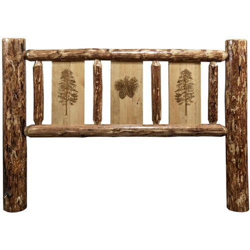Cascade Headboard with Laser Engraved Pine Tree Design - Full