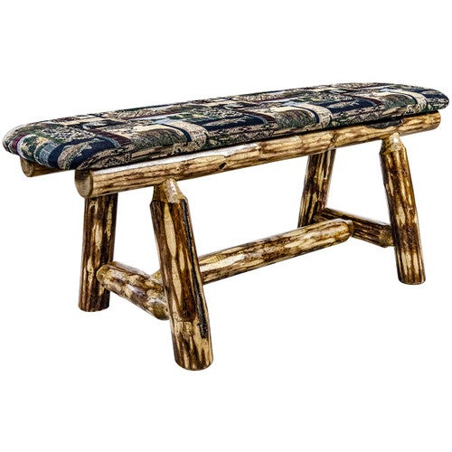 Cascade 45 Inch Upholstered Plank Style Bench - Woodland