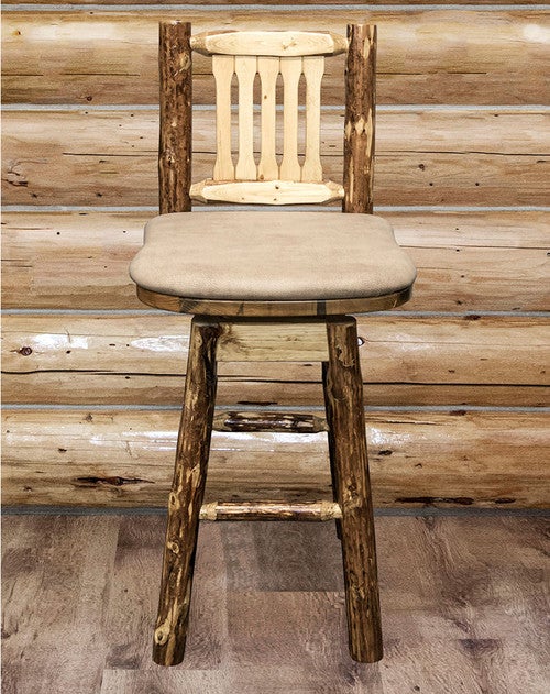 Cascade Barstool with Buckskin Upholstery and Back