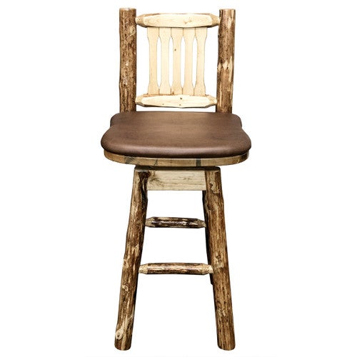 Cascade Barstool with Saddle Upholstery and Back