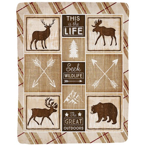 Rustic Cabin Bear Throw