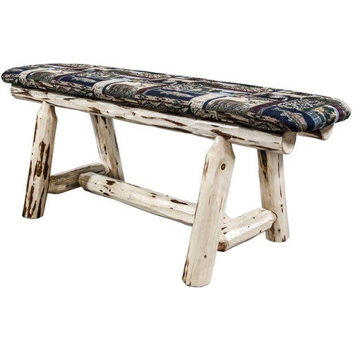 Asheville Plank Bench - 45 Inch - Woodland Upholstery