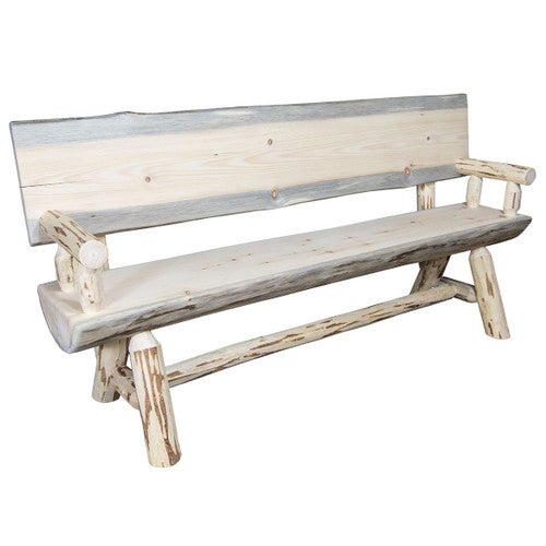 Asheville Half Log Bench - 6 Foot