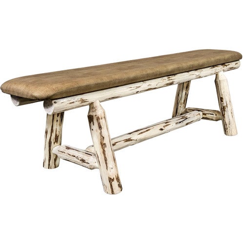 Asheville Plank Bench - 5 Foot - Buckskin Upholstery