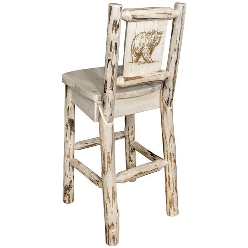 Asheville Barstool with Back - Bear