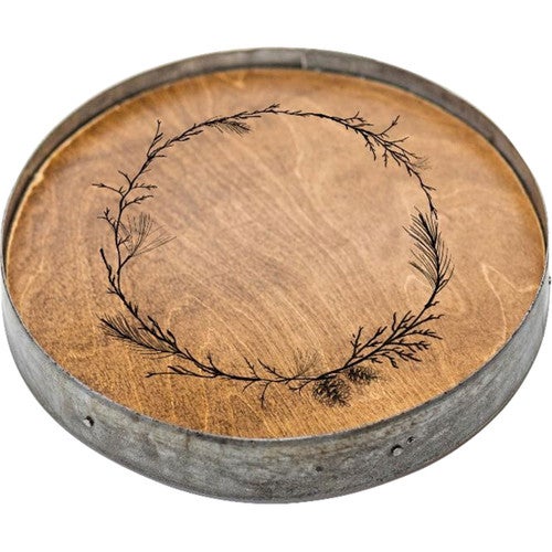 Barrel Ring Pine Wreath Lazy Susan