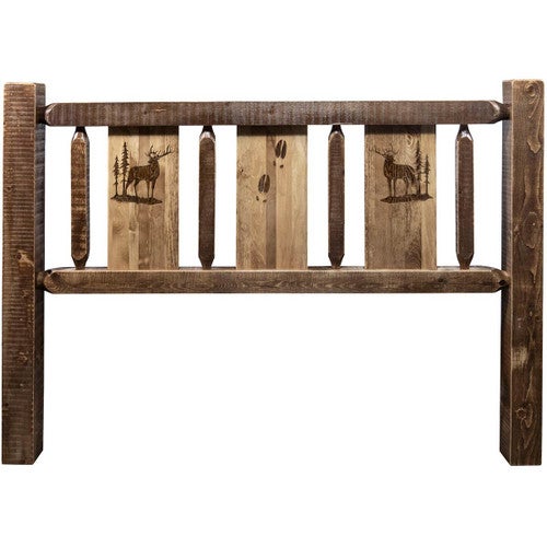Denver Headboard with Engraved Elk