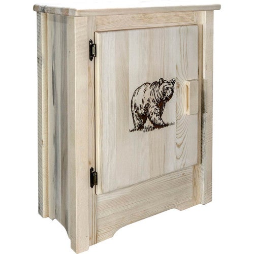 Denver Cabinet with Engraved Bear - Left Hinged