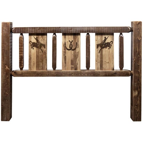 Denver Headboard with Engraved Broncos - Queen