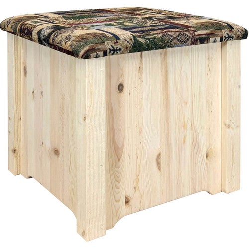 Denver Upholstered Ottoman with Storage - Woodland