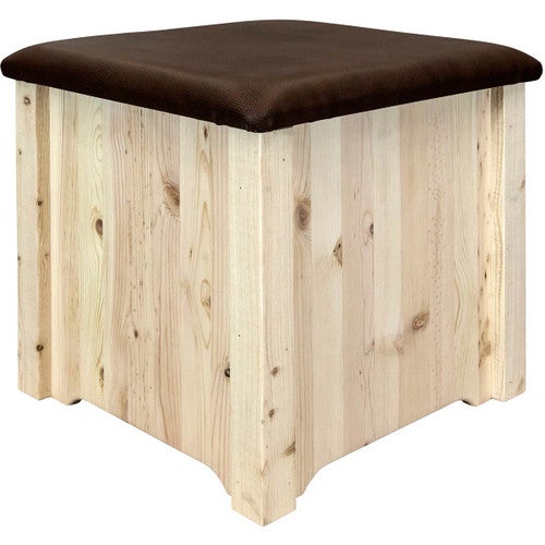 Denver Upholstered Ottoman with Storage - Saddle
