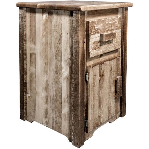 Denver End Table with Drawer & Door - Left Hinged - Stained & Lacquered