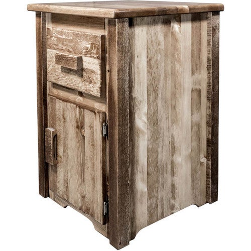 Denver End Table with Drawer & Door - Right Hinged - Stained & Lacquered
