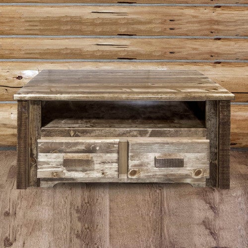 Denver Coffee Table with Two Drawers - Stained & Lacquered