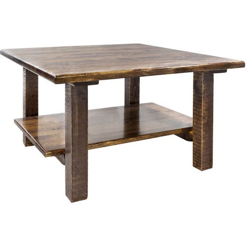 Denver Cocktail Table with Shelf - Stained & Lacquered