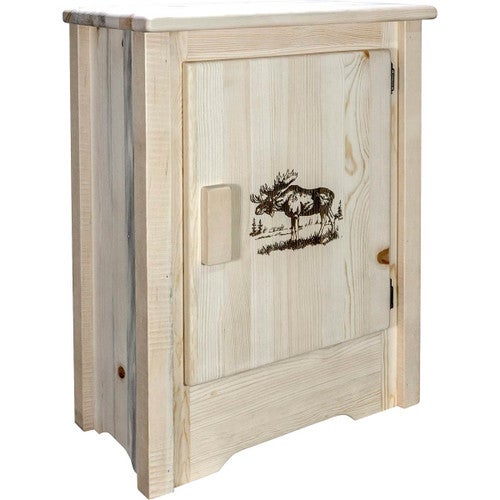 Denver Cabinet with Engraved Moose - Right Hinged - Lacquered