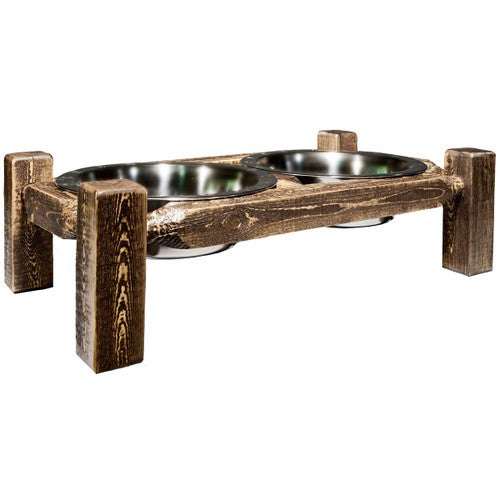 Denver Large Pet Feeder - Stained & Lacquered