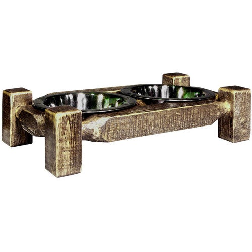 Denver Small Pet Feeder - Stained & Lacquered