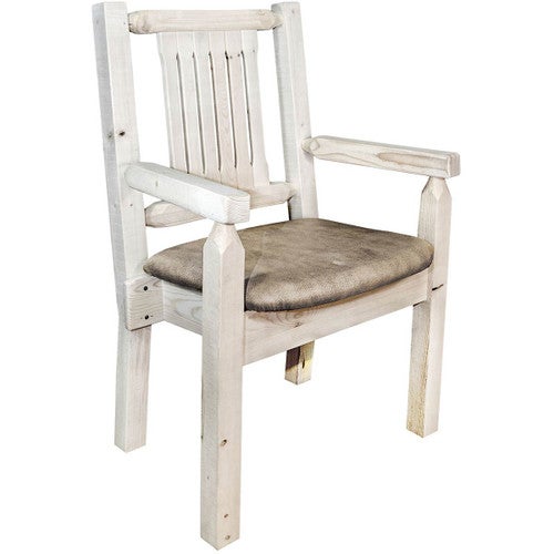 Denver Captain's Chair with Buckskin Seat - Lacquered