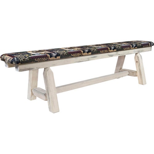 Denver Plank Bench with Woodland Seat - 6 Foot - Lacquered