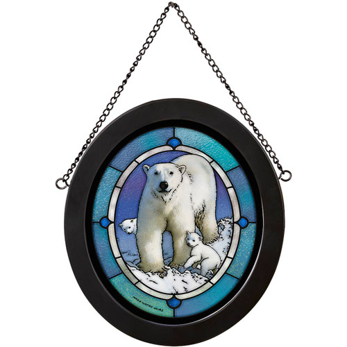 Arctic Polar Bears Stained Glass Art