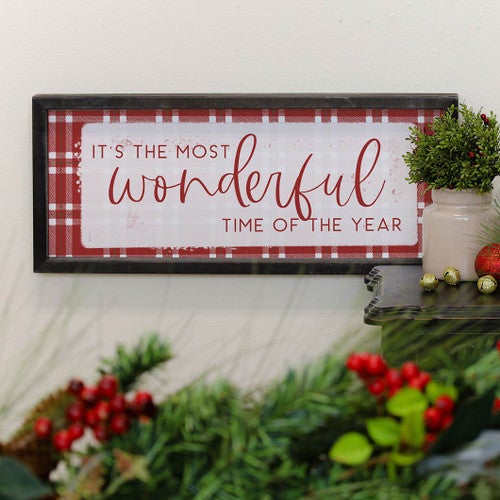 Christmastime Plaid Framed Wall Art