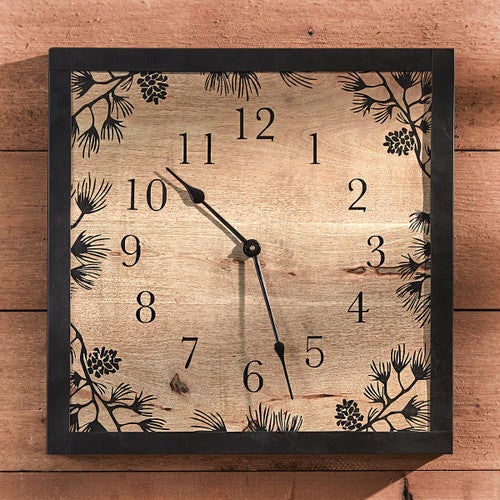 Woodland Pines Wall Clock