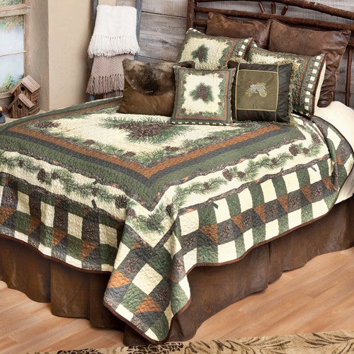 Woodland Pinecones Quilt Bed Set - Twin