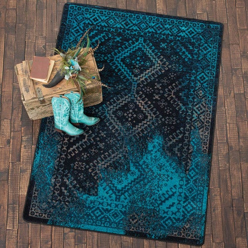 Bandera Turquoise Rug - 8 x 11