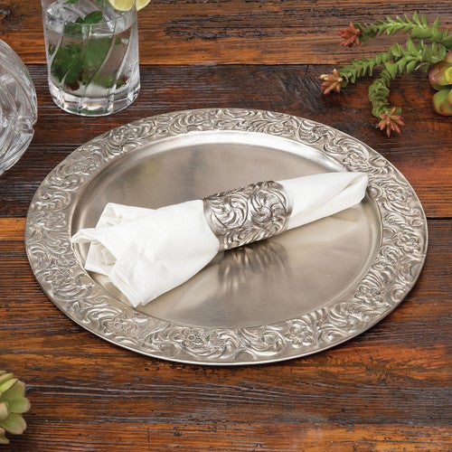 Silver Scrolls Charger - OUT OF STOCK UNTIL 09/16/2025