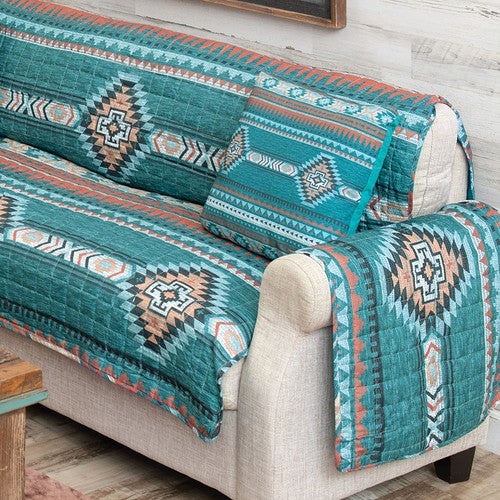 Turquoise Sky Southwestern Loveseat Cover - CLEARANCE