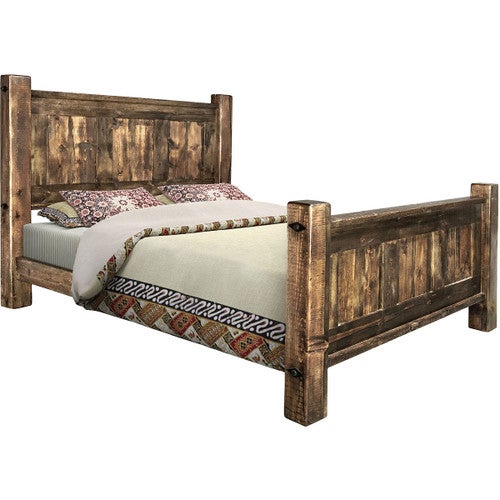 Lima Sawn Bed with Iron & Provincial Stain