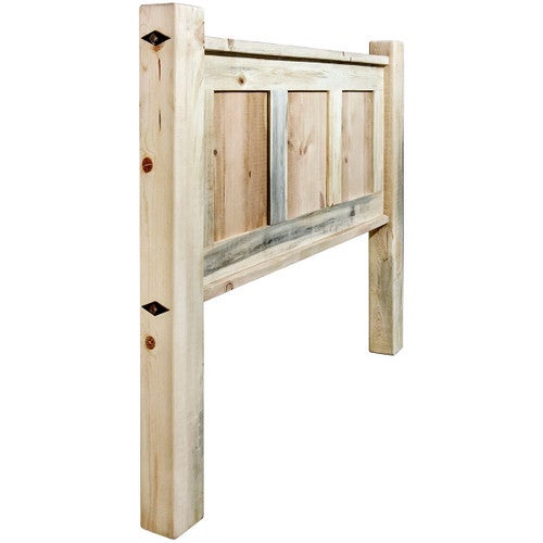 Lima Sawn Headboard with Iron & Clear Lacquer