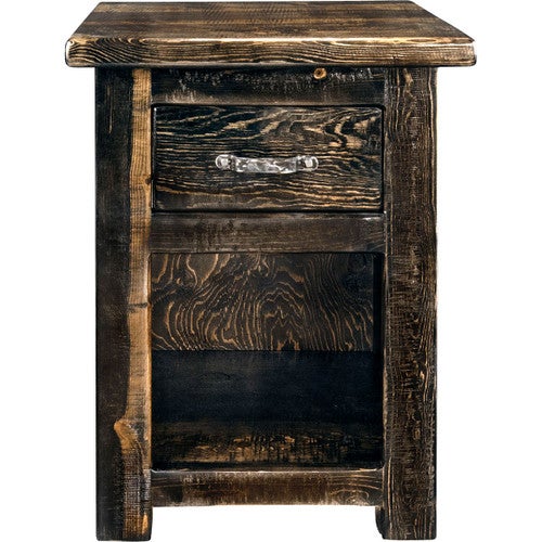 Lima Live Edge 25 Inch Nightstand with Iron