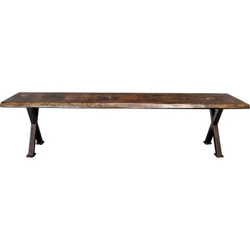 Lima Live Edge Bench with Forged Iron Legs