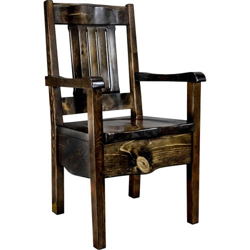 Lima Live Edge 32 Inch Dining Side Chair - Jacobean Stain