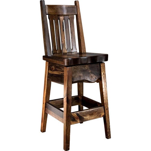 Lima 24 Inch Barstool with Back - Provincial Stain