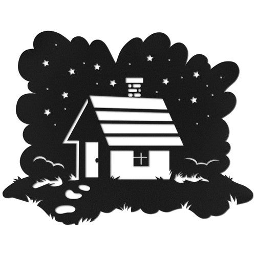 Cabin Night Metal Wall Art
