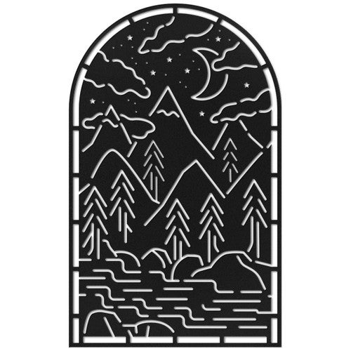 Moonlit Mountain View Metal Wall Art