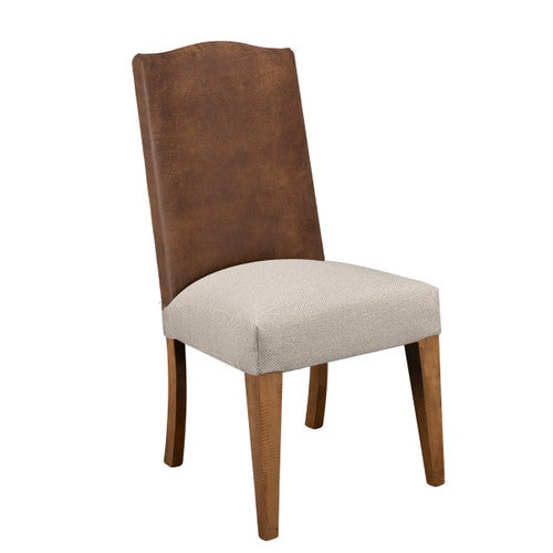 Yellowstone Dutton Side Chairs with Leather Back & Fabric Seat - Set of 2