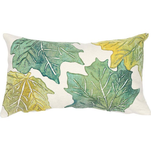 Falling Leaves Oblong Accent Pillow - White