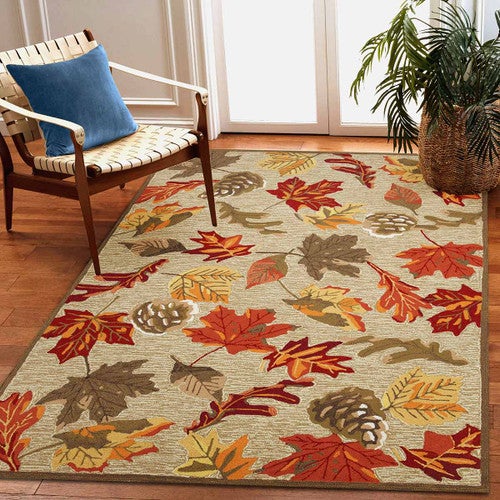Fall Leaves Tan Indoor/Outdoor Rug Collection