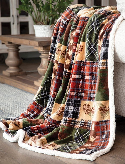 Pinecone Woodland Sherpa Throw