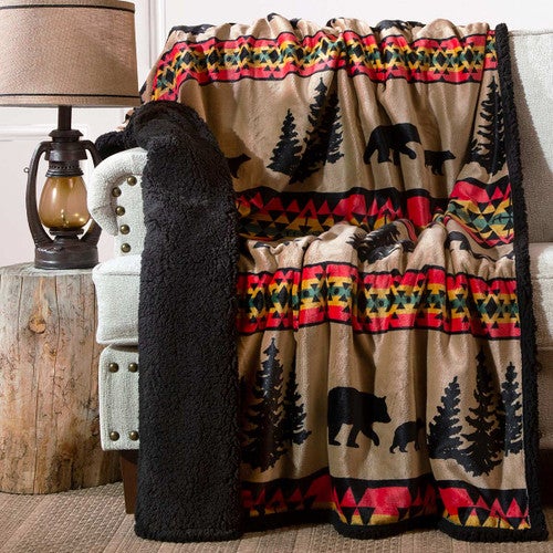 Tongass Bear Sherpa Throw