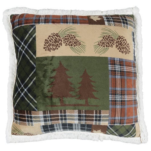 Pinecone Woodland Sherpa Pillow