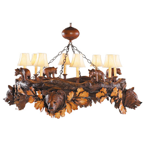 Aspen Hunting Bear Chandelier