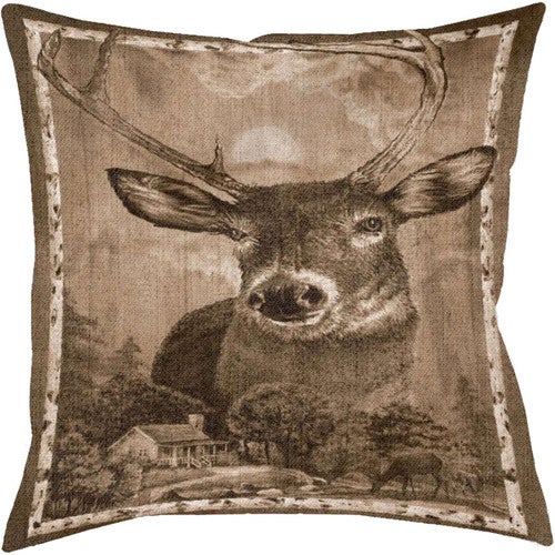Birch Deer Decorative Pillow