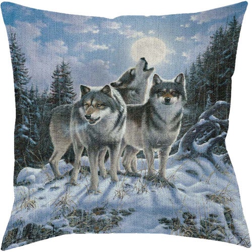 Wolf Howl Decorative Pillow