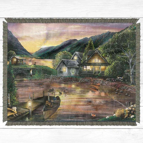Lake Scene Throw Blanket - Small